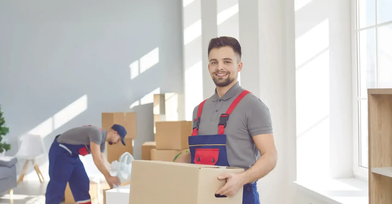Umzugshelfer bei der Arbeit in einer Wohnung