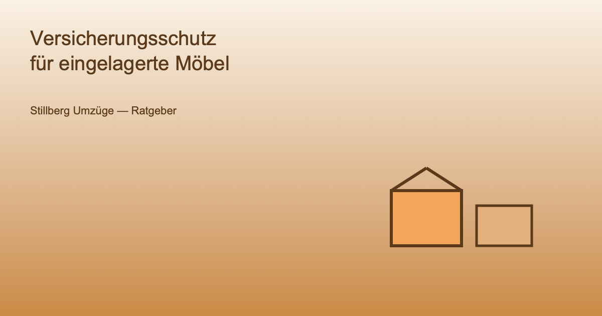Illustration: Umzugskarton mit Schutzsymbol für Versicherung