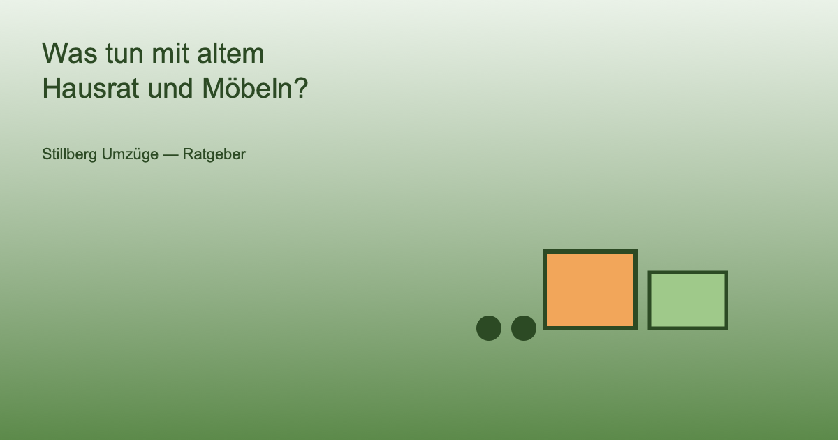 Illustration: Umzugskarton und Möbelstück als Symbol für Hausrat-Entsorgung