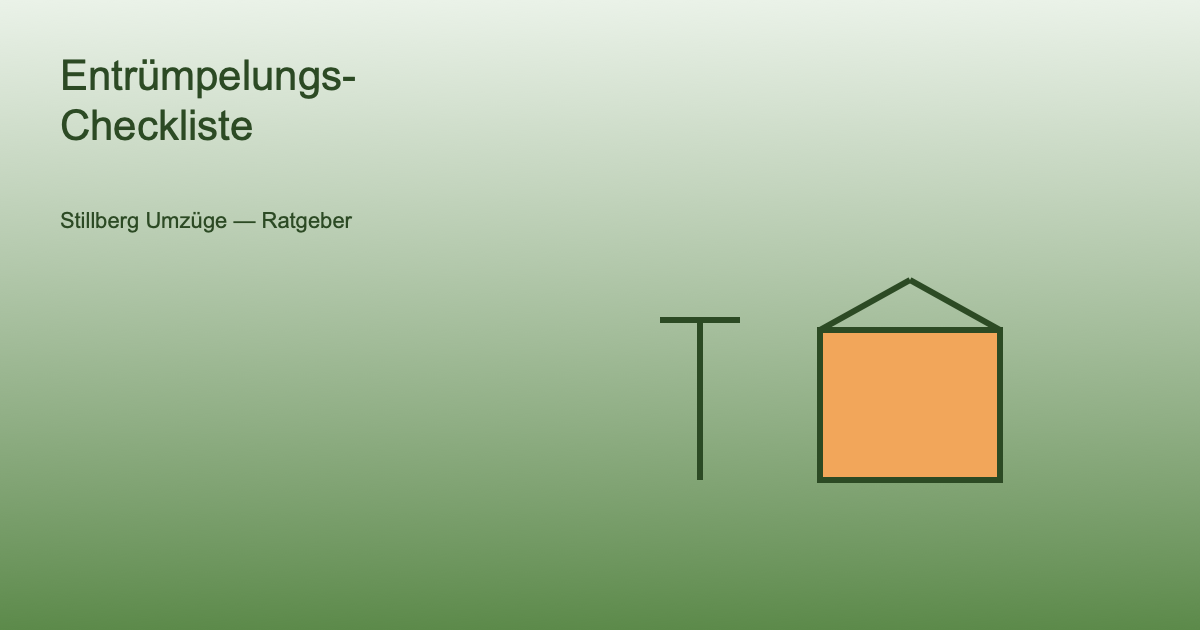 Illustration: Umzugskarton und Listen-Symbol für die Entrümpelungs-Checkliste