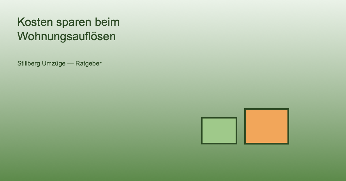 Illustration: Umzugskarton und Möbelstück als Symbol für Kostenersparnis