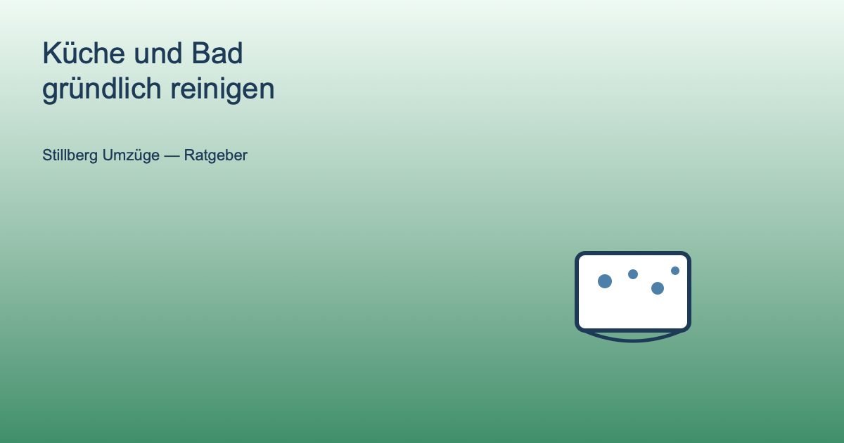 Illustration einer Reinigungsschüssel mit Schaumblasen als Symbol für die Küchen- und Badreinigung
