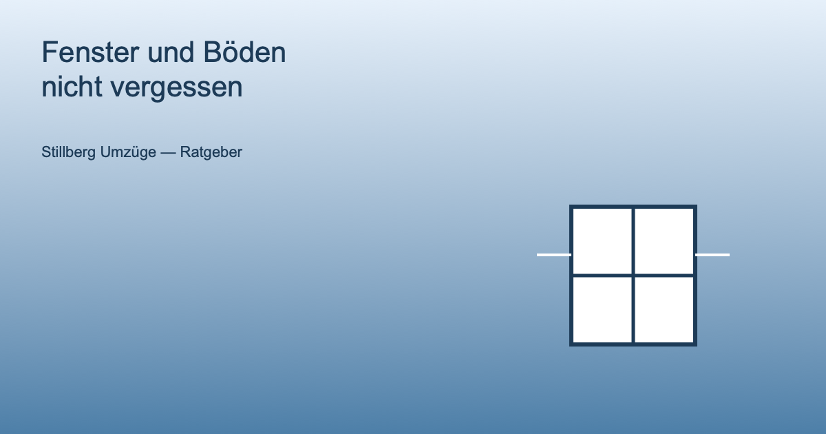 Illustration eines Fensters als Symbol für die Fenster- und Bodenreinigung beim Auszug
