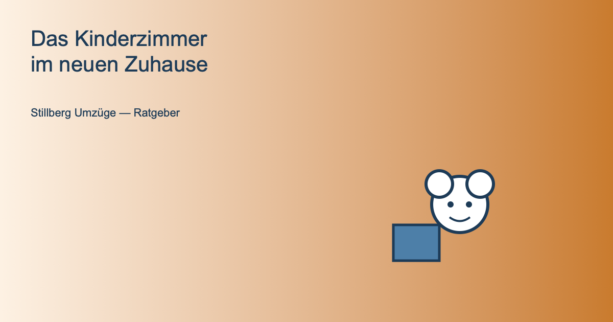 Illustration eines lächelnden Gesichts mit Kiste als Symbol für das neue Kinderzimmer