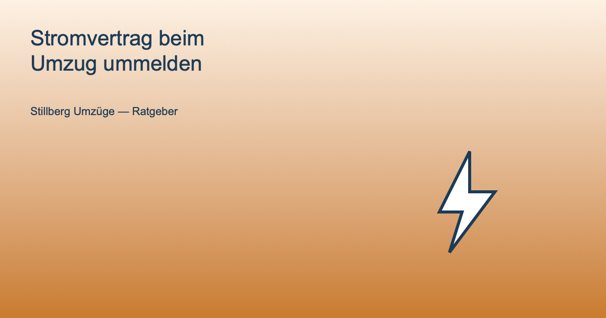 Illustration eines Blitzsymbols als Symbol für den Stromvertrag beim Umzug
