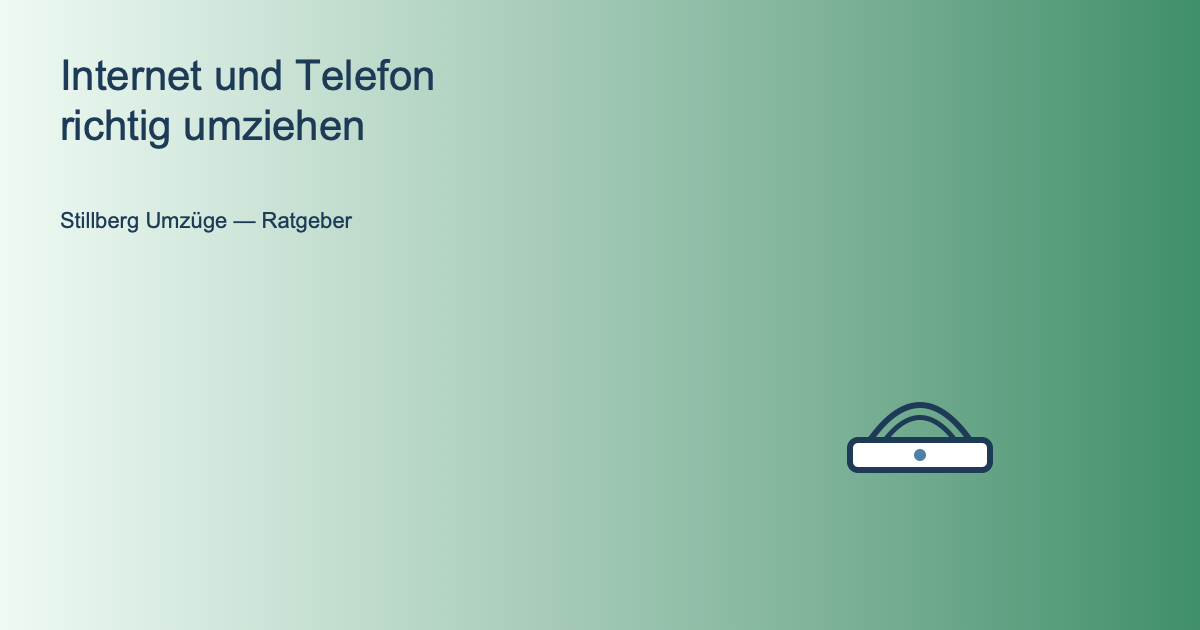 Illustration eines Routers mit WLAN-Signal als Symbol für Internet und Telefon beim Umzug