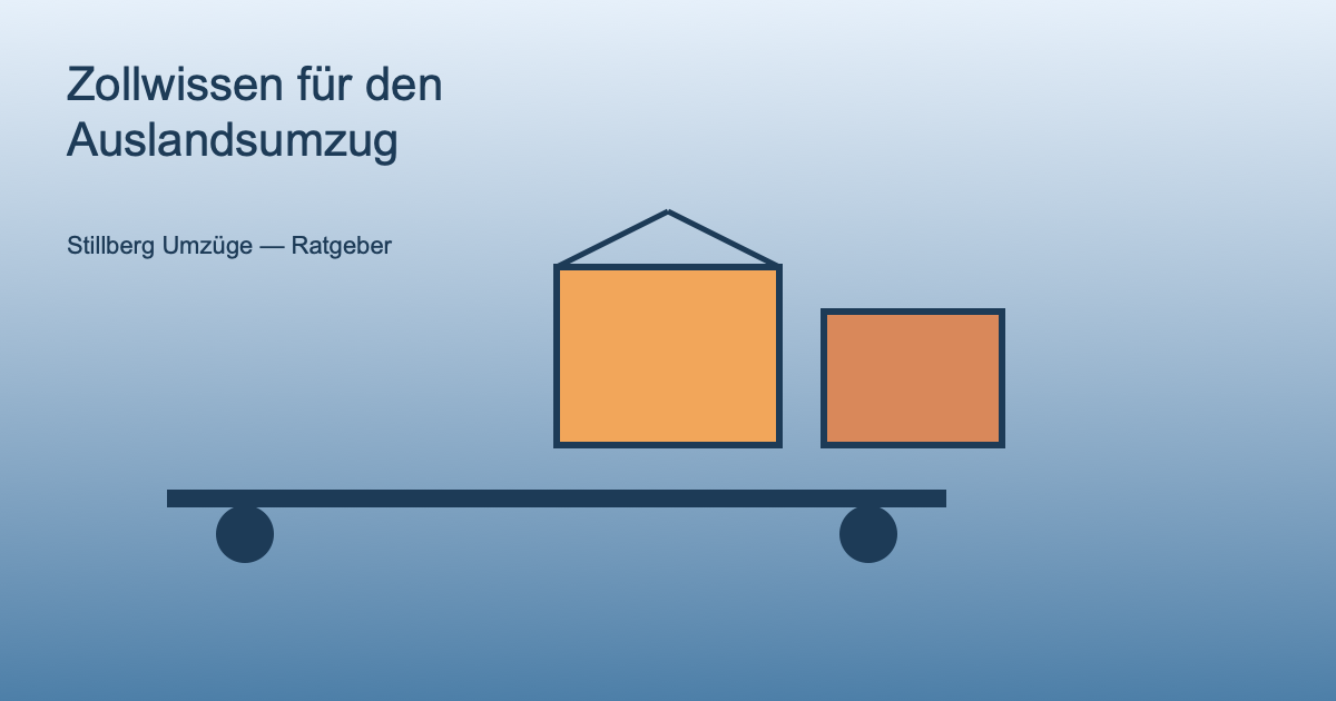 Illustration: Umzugswagen mit Kartons für den Transport ins Ausland