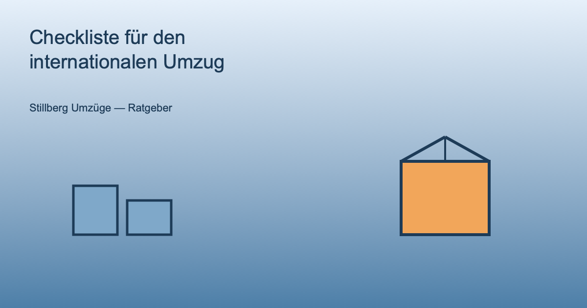 Illustration: Umzugskarton und Uhr als Symbol für die Zeitplanung beim Auslandsumzug